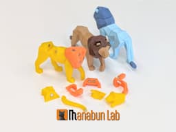 Low Poly Lion Magnet Puzzle (No supports, no AMS) 3d model