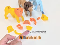 Low Poly Lion Magnet Puzzle (No supports, no AMS) 3d model