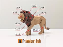 Low Poly Lion Magnet Puzzle (No supports, no AMS) 3d model