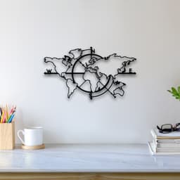World Map Wall Art 3d model