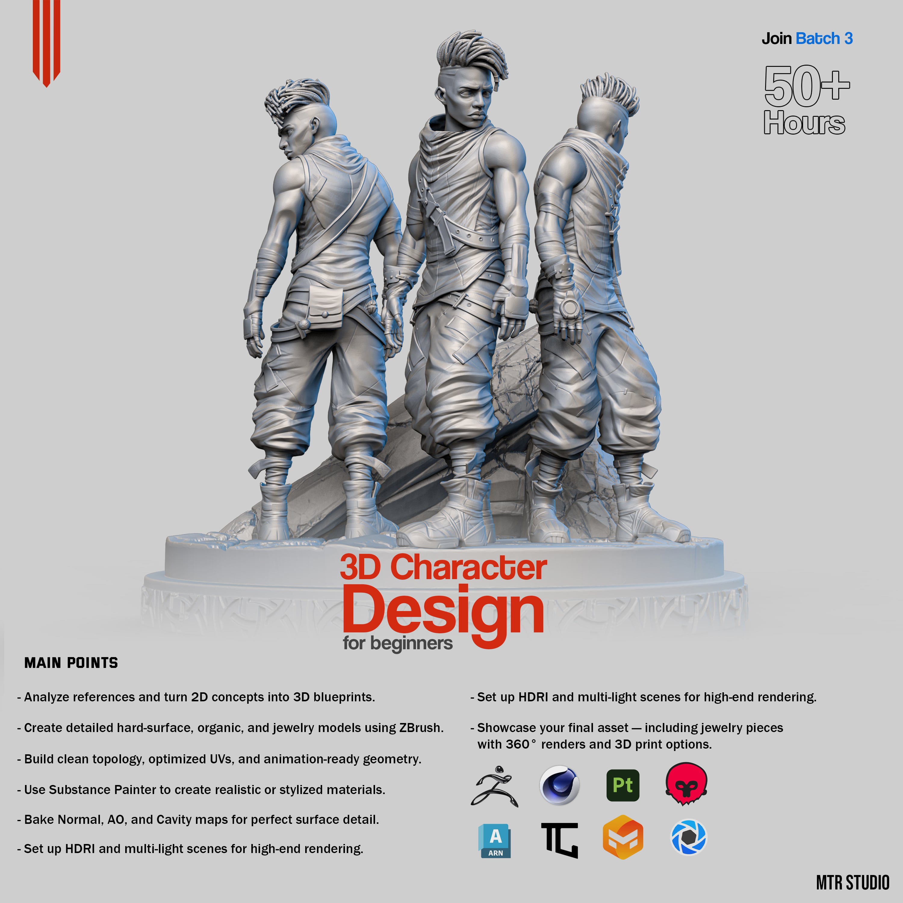 3D Character Design for beginners - تصميم شخصيه ثري دي للمبتدئين 3d model