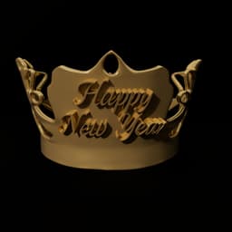 Happy New Year Crown 3d model