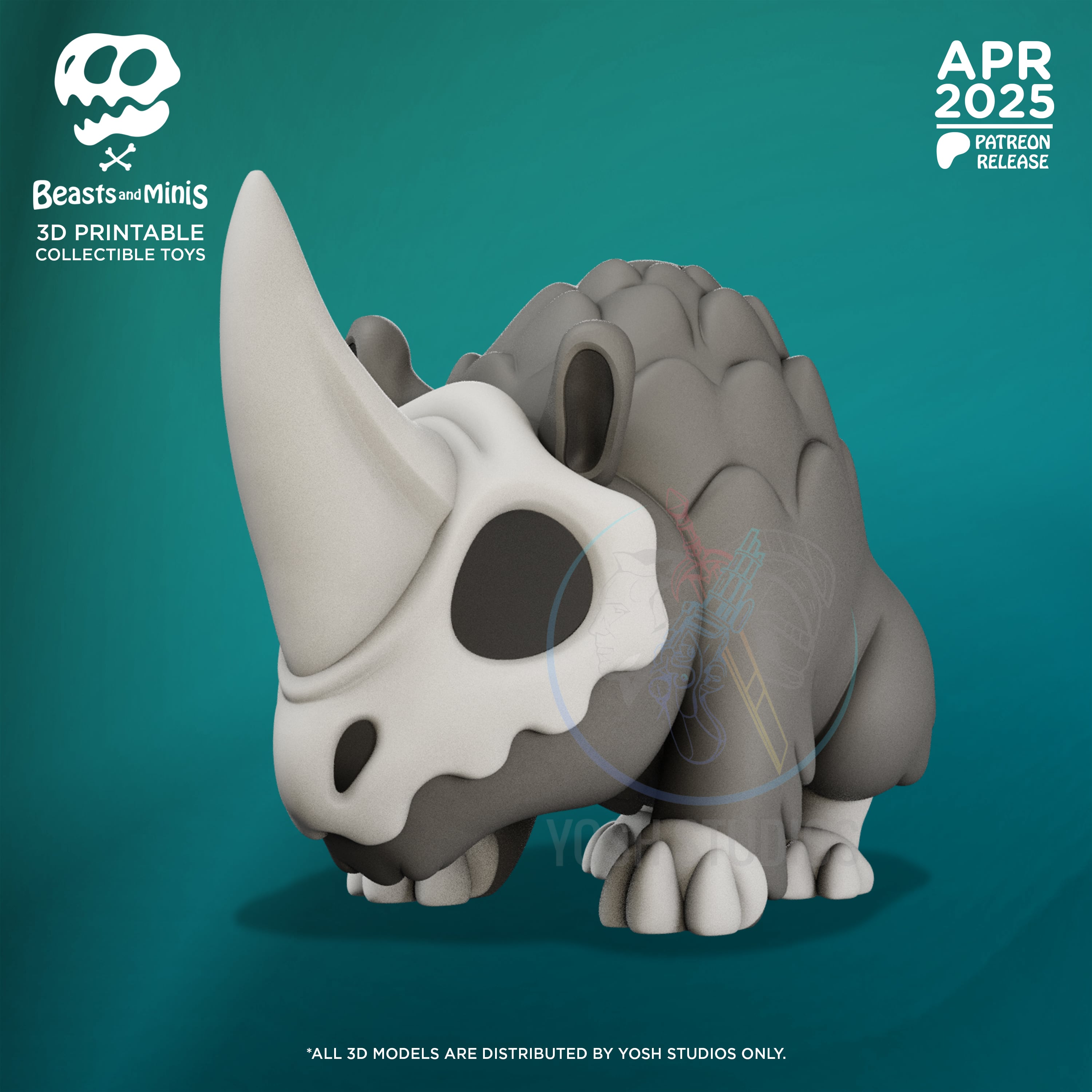 Boney Siberian Unicorn 3D Printer STL file 3d model