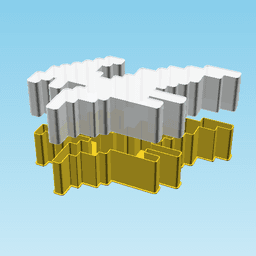Dinosaur Icon 003D, nestable box (v2) 3d model