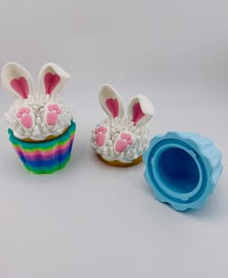 Cupcake Container -Fuzzy Bunny 3d model