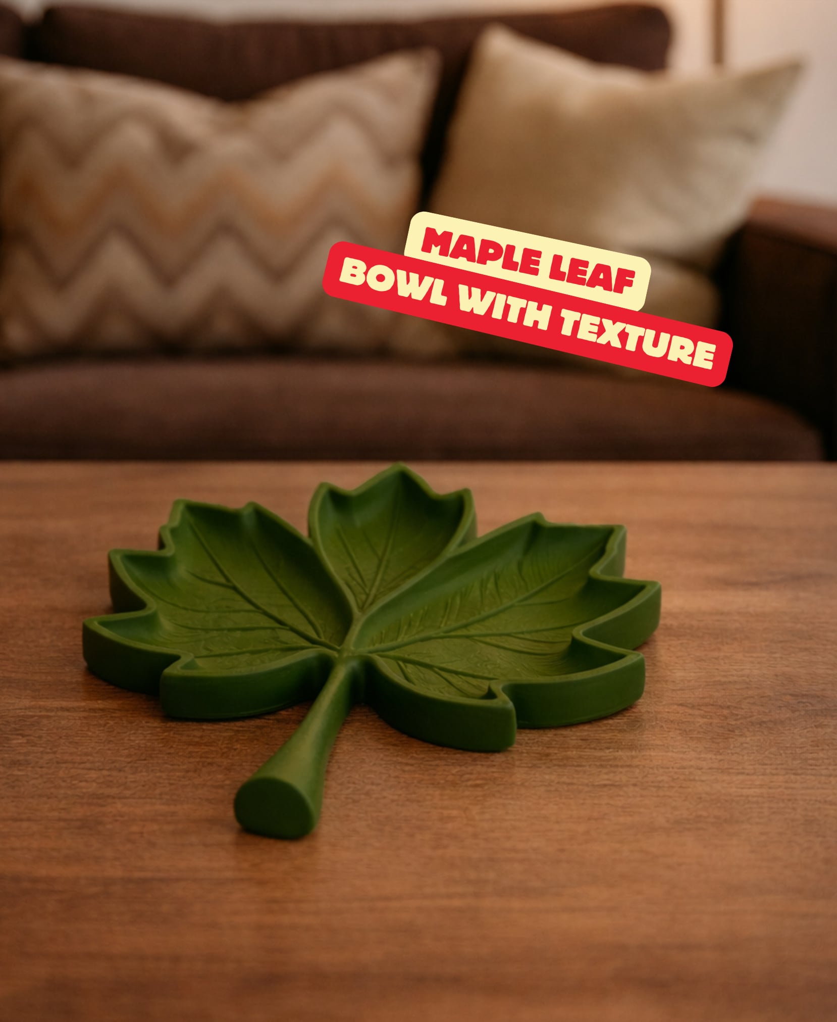 MAPLE LEAF BOWL WITH TEXTURE / MODERN HOME DECOR / NUT BOWL / TABLEDECOR 3d model