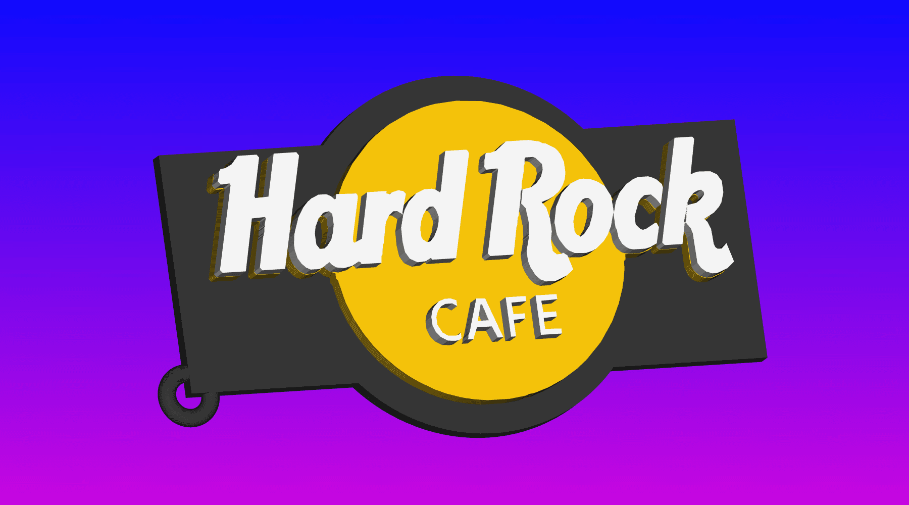 Hard Rock Cafe Memphis, keychain, dogtag, earring 3d model