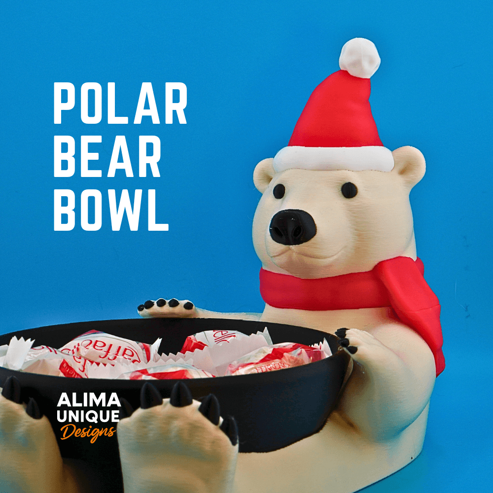 Christmas Polar Bear Bowl Home Decoration 3d model