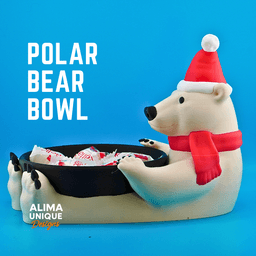 Christmas Polar Bear Bowl Home Decoration 3d model