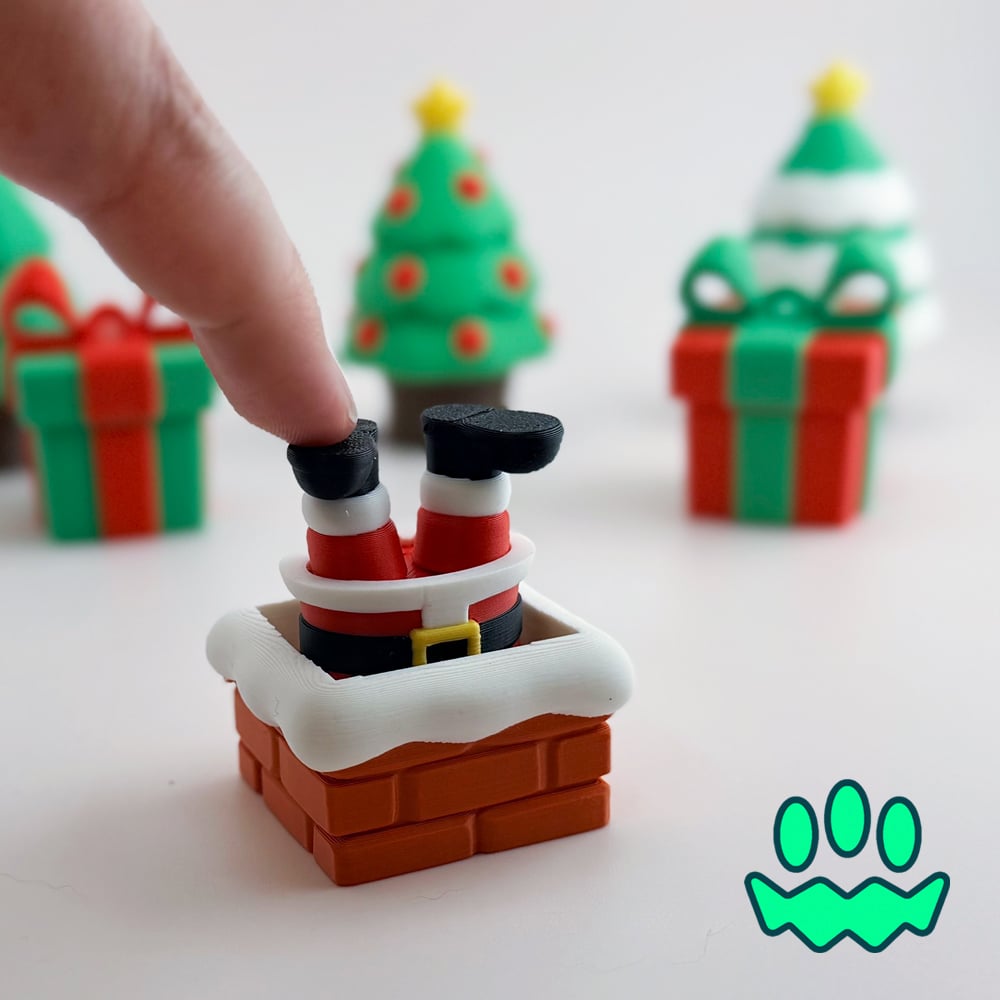 Christmas Fidget Clicker Keychain Bundle 3d model