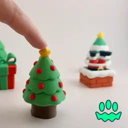 Christmas Fidget Clicker Keychain Bundle 3d model