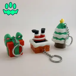 Christmas Fidget Clicker Keychain Bundle 3d model