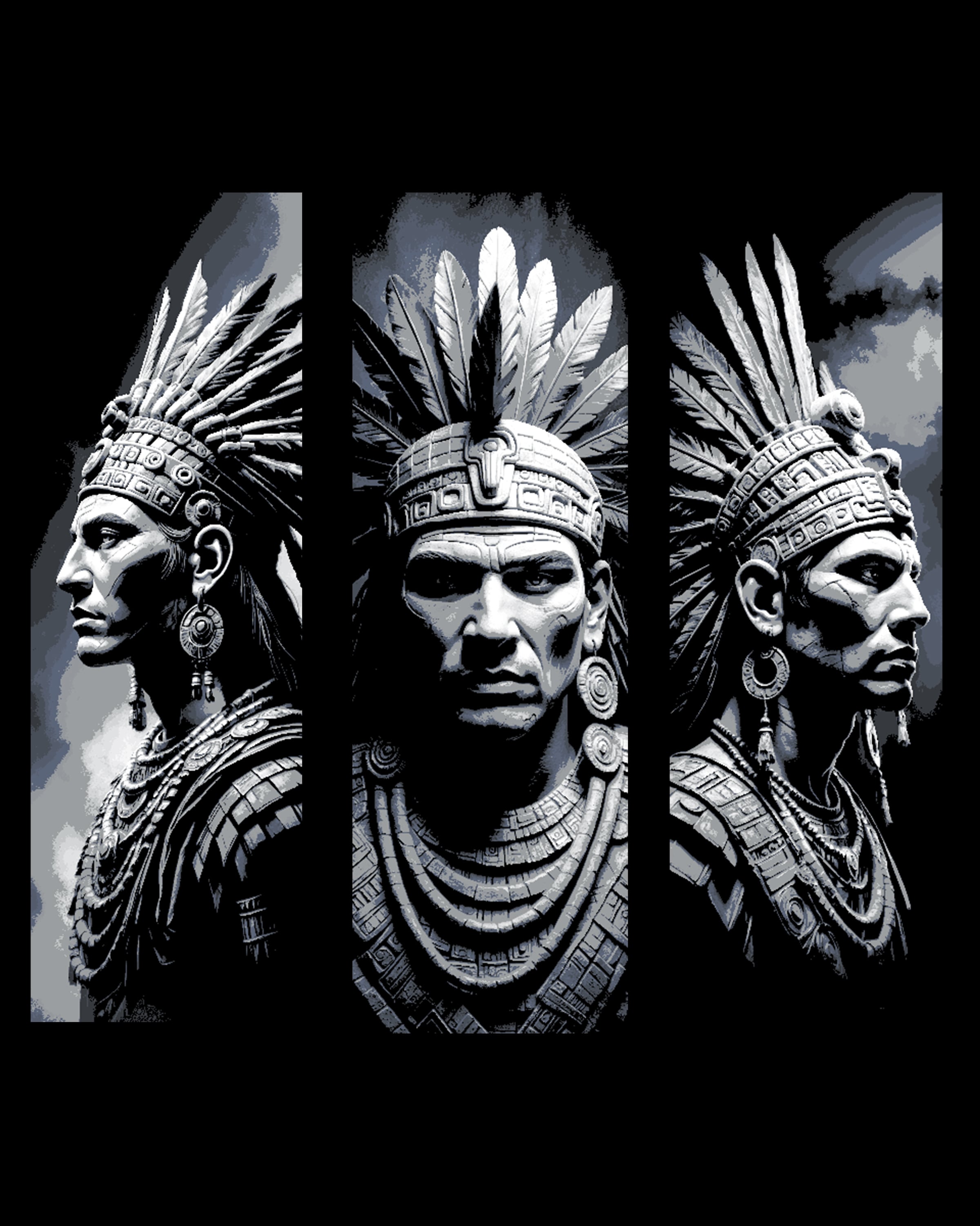 Statues of an Aztek Chief - Set of bookmarks 3d model