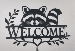 Raccoon Welcome Sign 2D Wall Art.stl 3d model