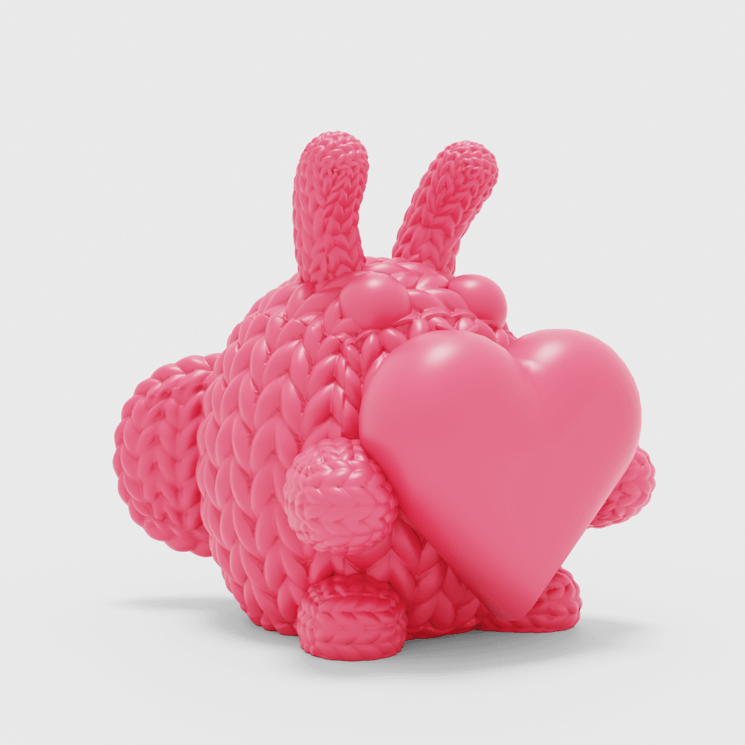 Knitted Bee with Heart 3d model