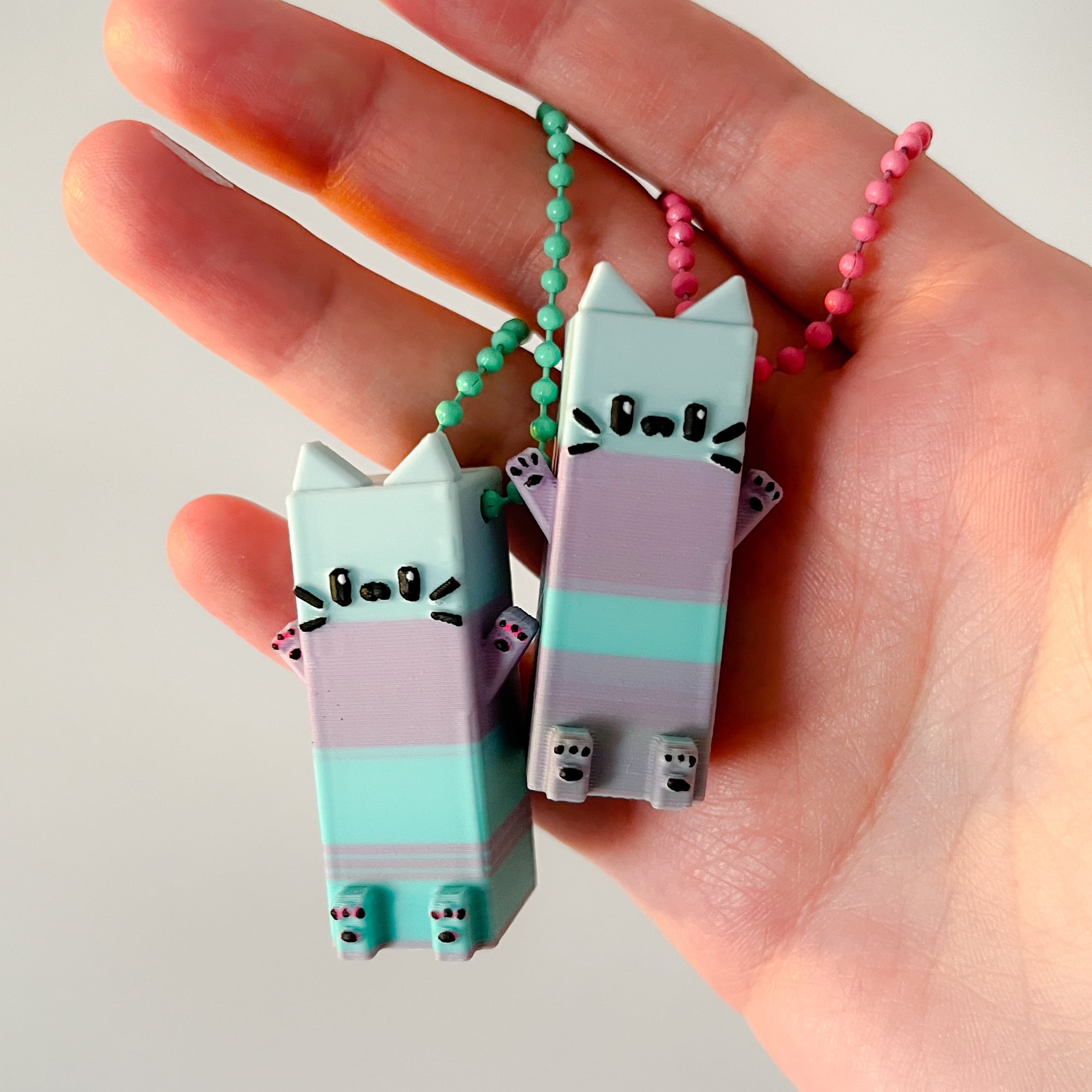 8 Bit Kitty Keychain 3d model