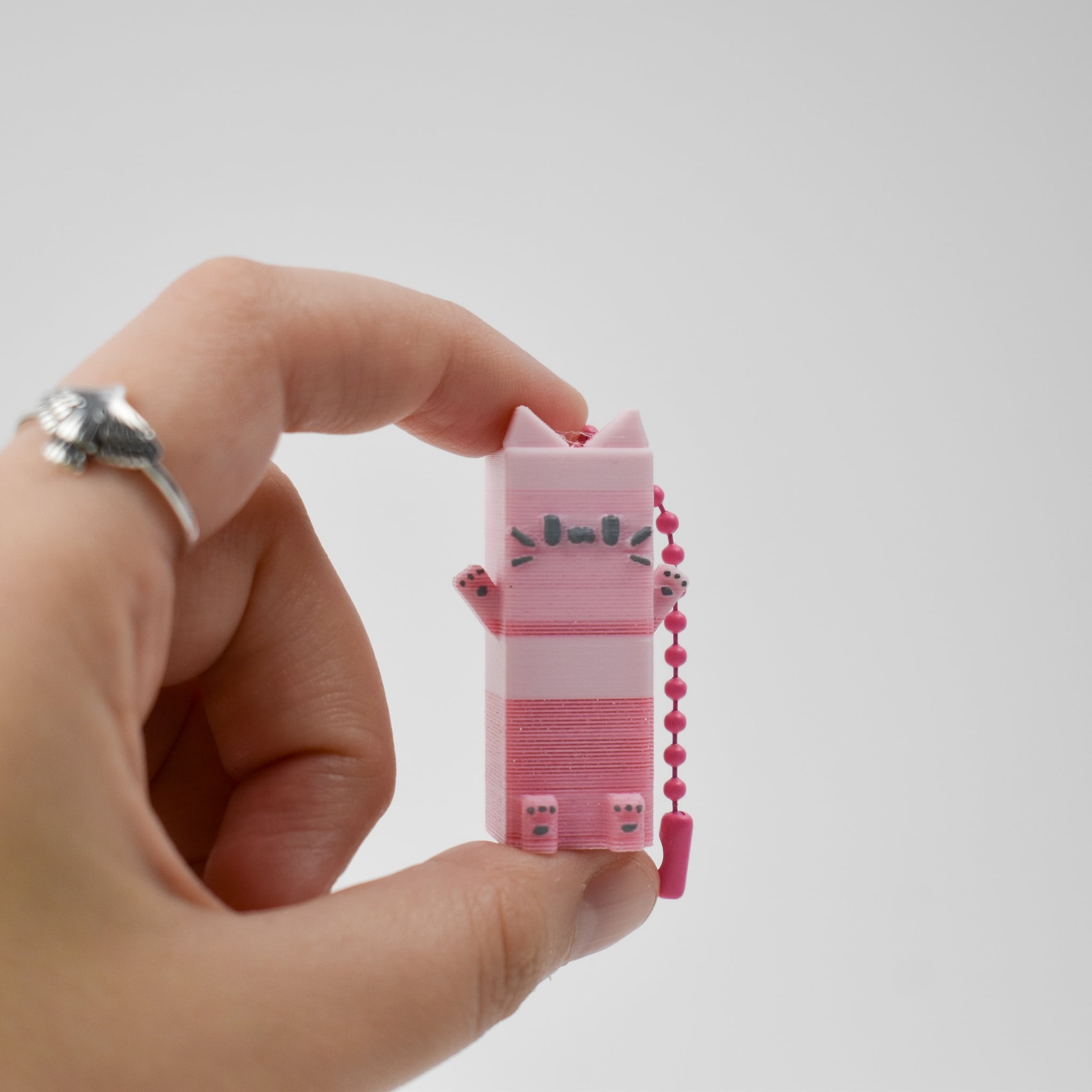 8 Bit Kitty Keychain 3d model