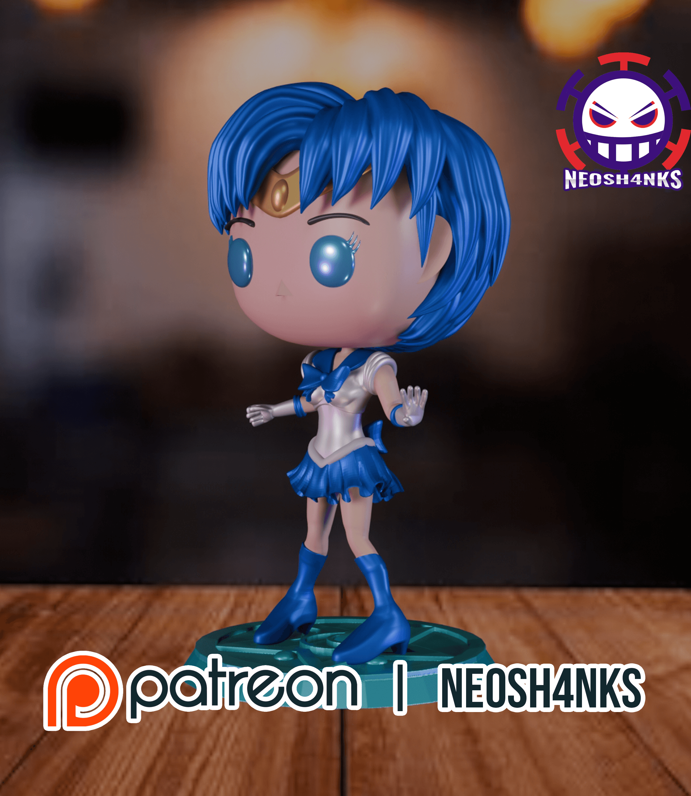 Sailor Mercury Funko Style 3d model