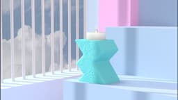 Crystal Pop Tealight Holder – Modern Geometric Candle Stand 3d model