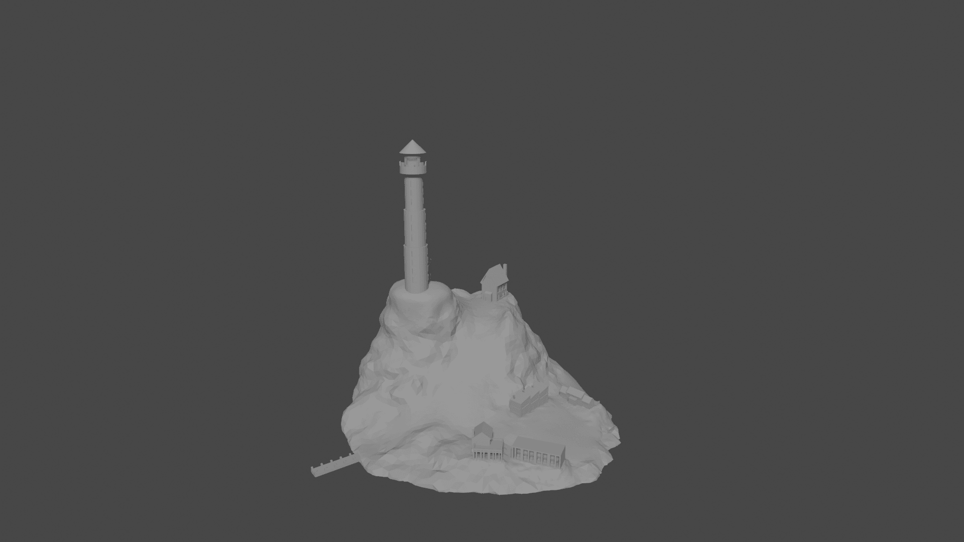 Lighthouse on Rock 3d model