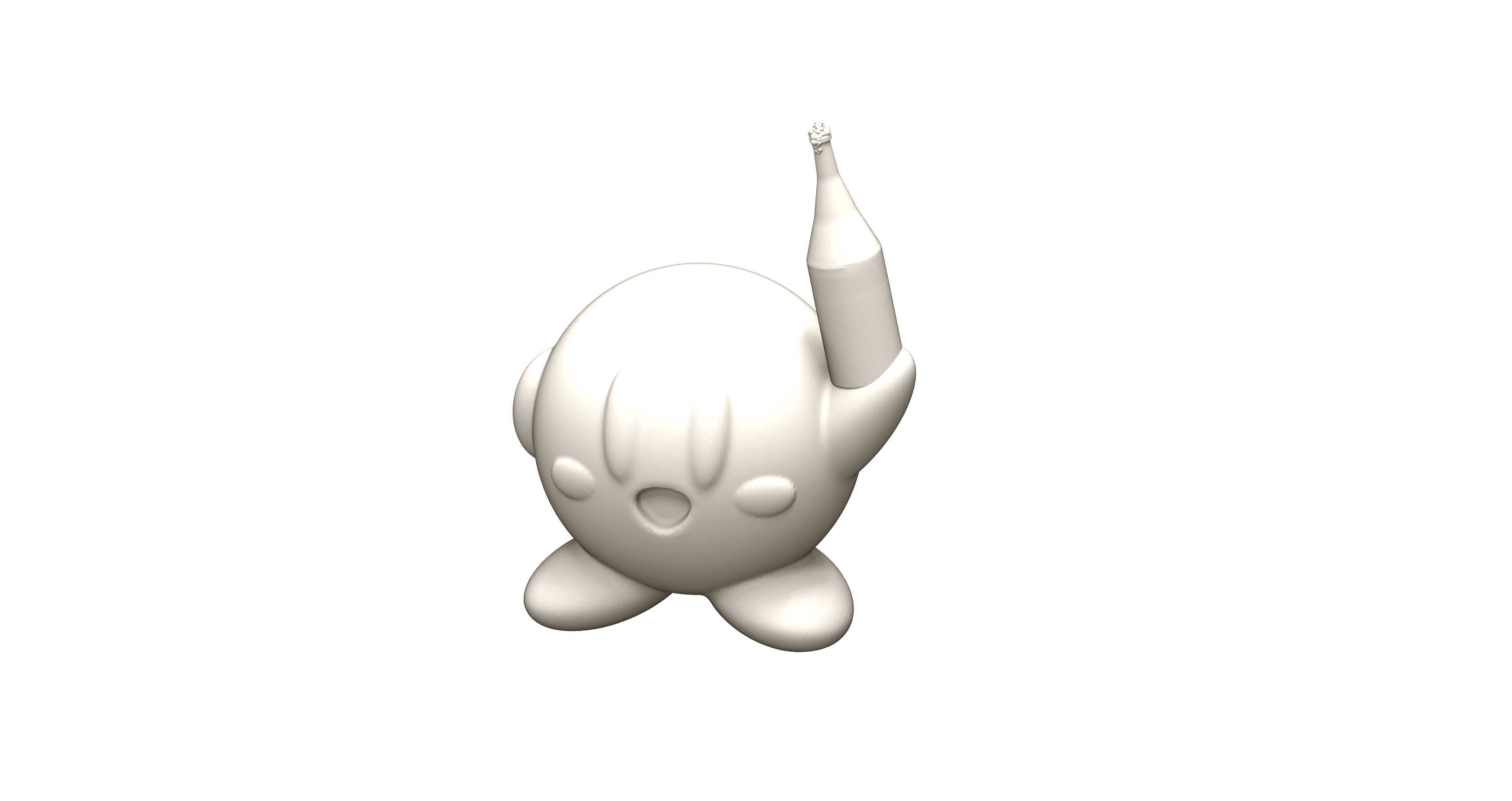 Kirby with Champagne (easy no support print) 3d model