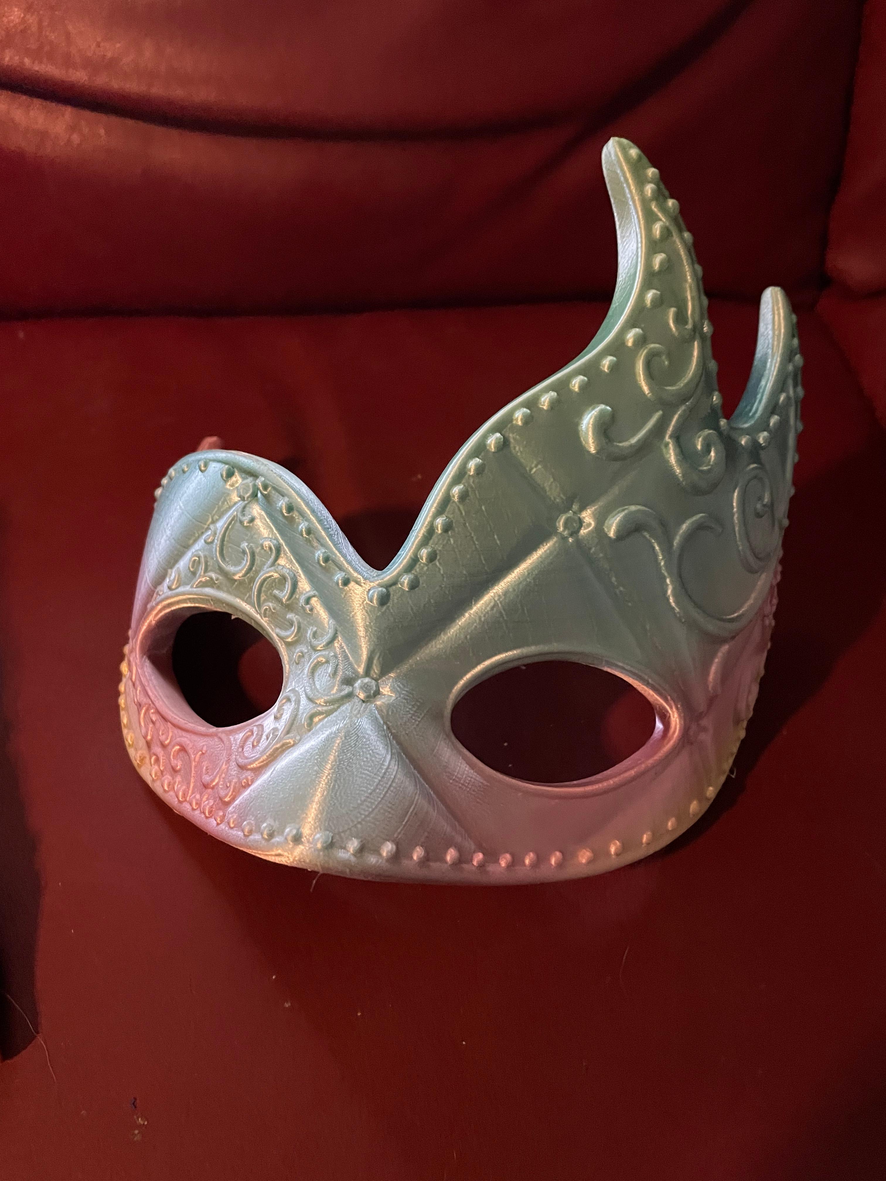 Mardi Gras Quilt Mask - Printed in Capricorn Rainbow Bright - 3d model