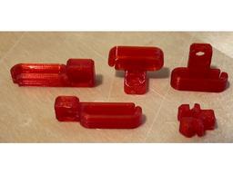 Cable clips for enclosures and Prusa Bear - Cable clips printed in red PETG