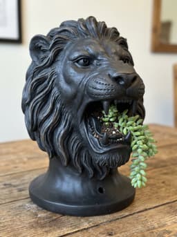 Lion Bust Planter STL 3d model