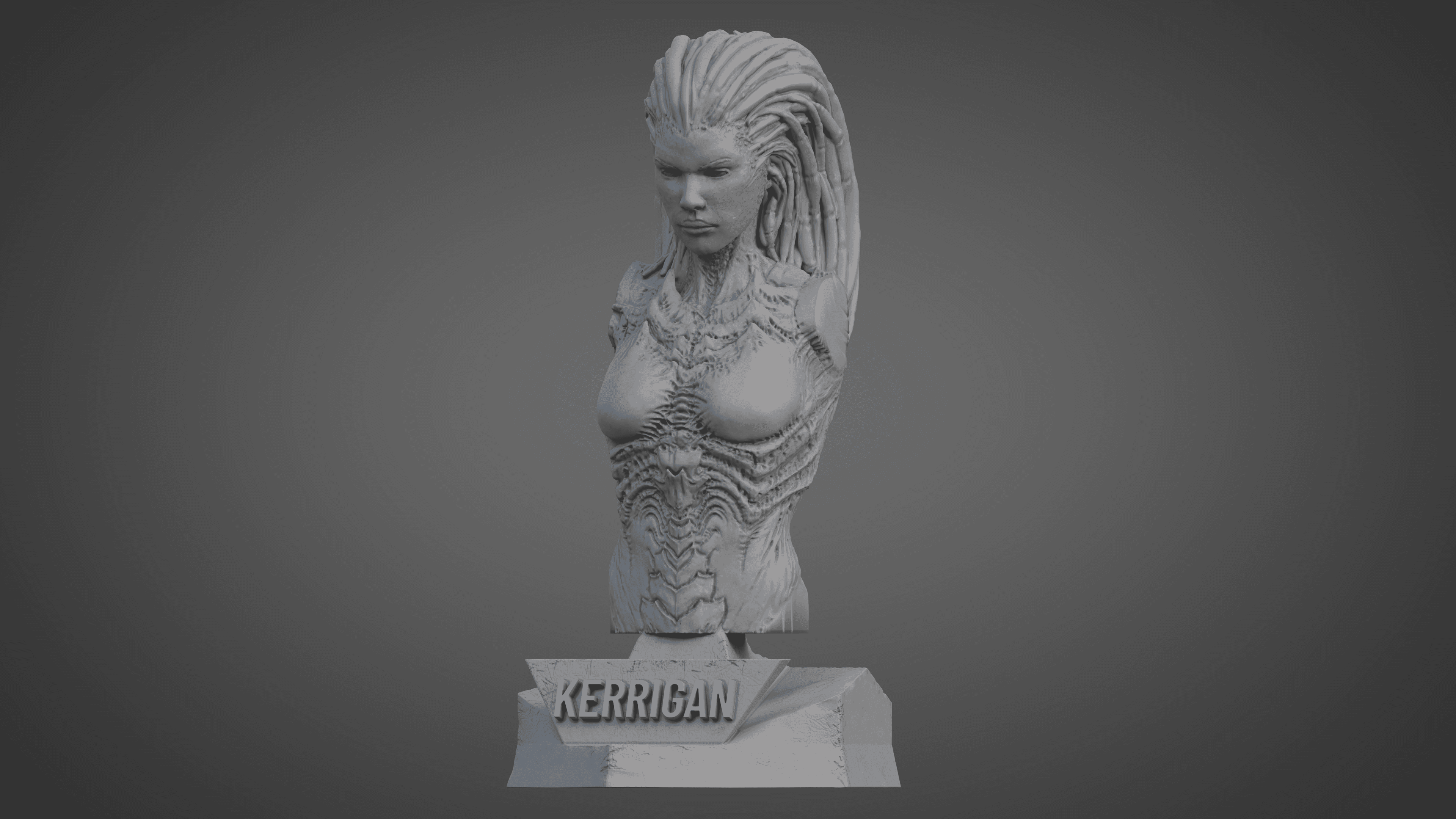 KERRIGAN ULTRA-DETAILED SUPPORT-FREE BUST 3D MODEL 3d model
