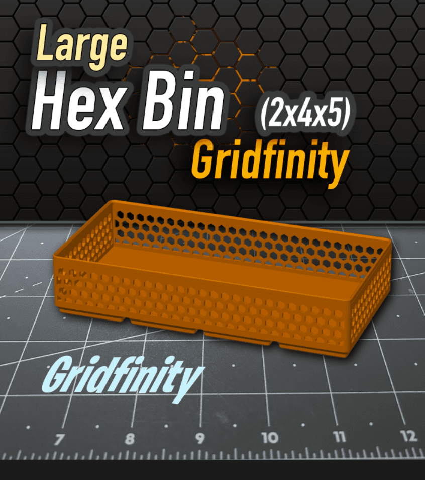 Hex Bin Gridfinity 2x4x5 3d model