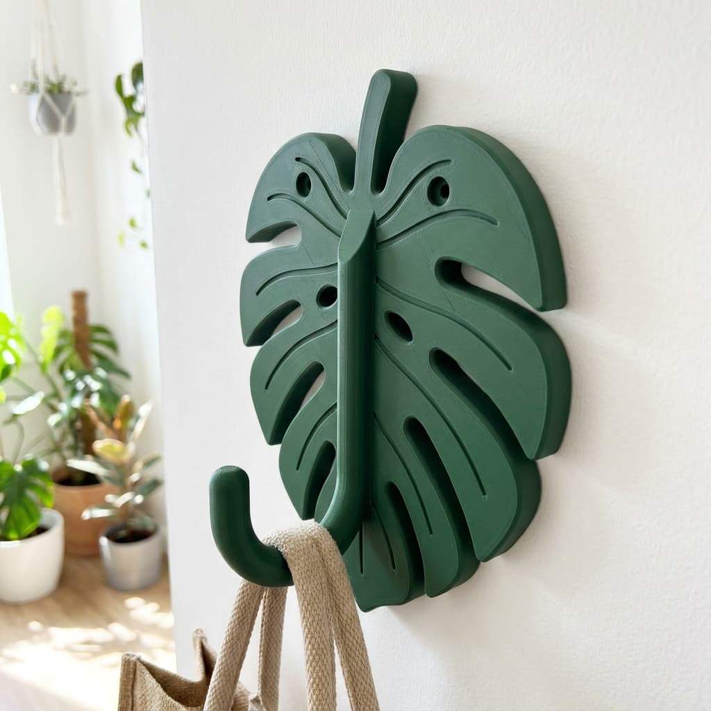 Botanical Monstera Leaf Wall Hook 3d model