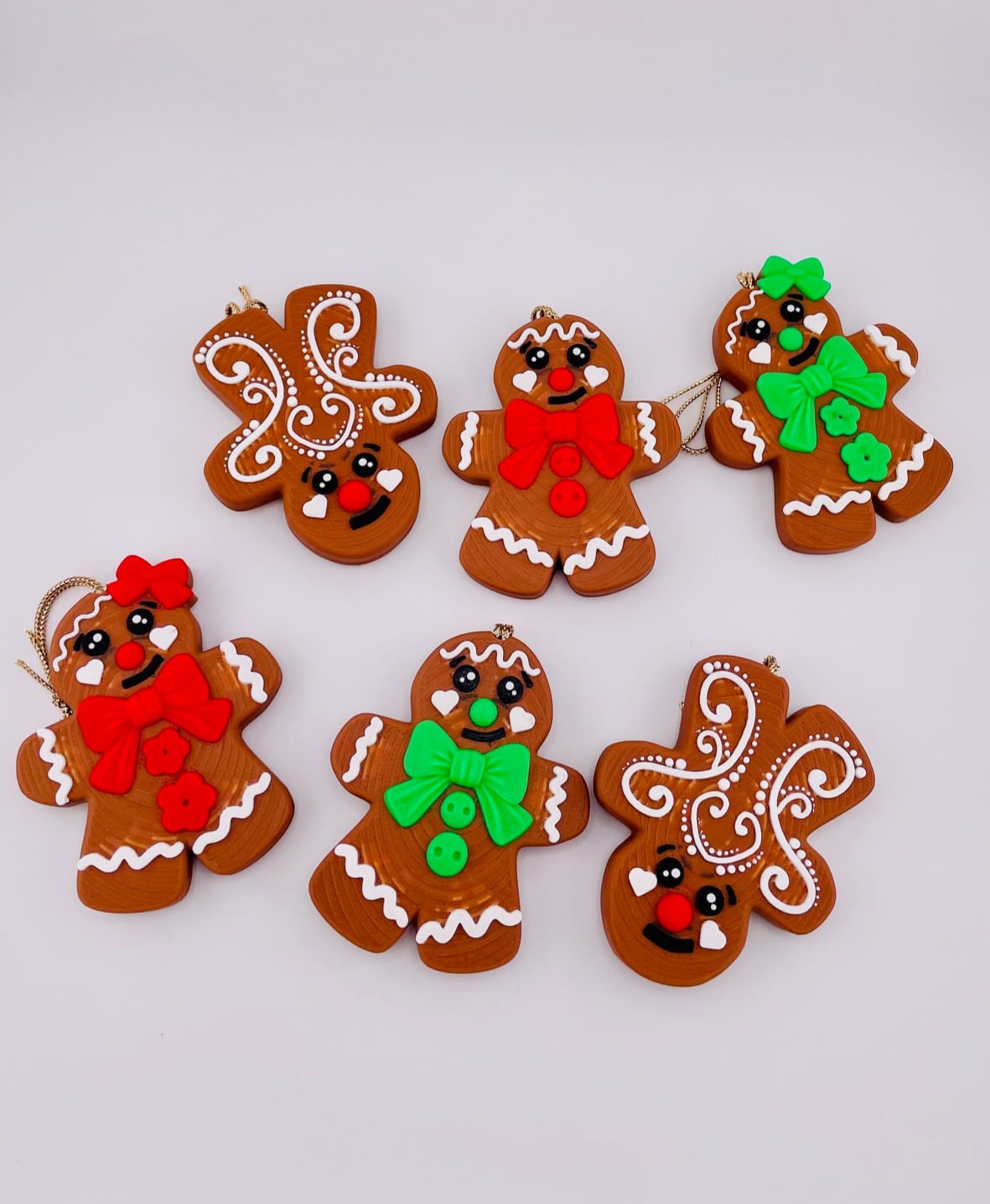 Gingerbread People Ornament Set 3d model