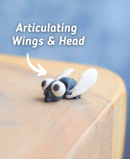Flappy Fly - Articulated Mini Fidget Fly - Ludo 3D Printed Flexy Fly Insect Fidget Toy 3d model