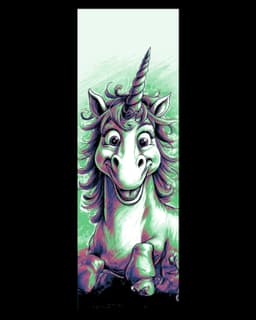 Cute Unicorn Playing in his own little World - Set of Bookmarks 3d model