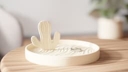 Cactus Ring Tray – Minimal Jewelry Holder Desert Decor 3d model