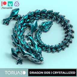 Articulated Dragon 005 - Crystallized - No supports - Print in place - STL 3d model