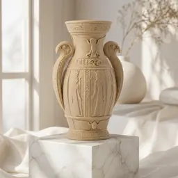 Egyptian Relief Vase - Ancient Egypt Decor 3d model