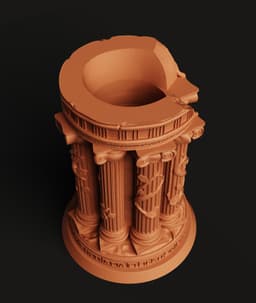 Ancient Ruined Column Planter | Greek Pillar 3d model