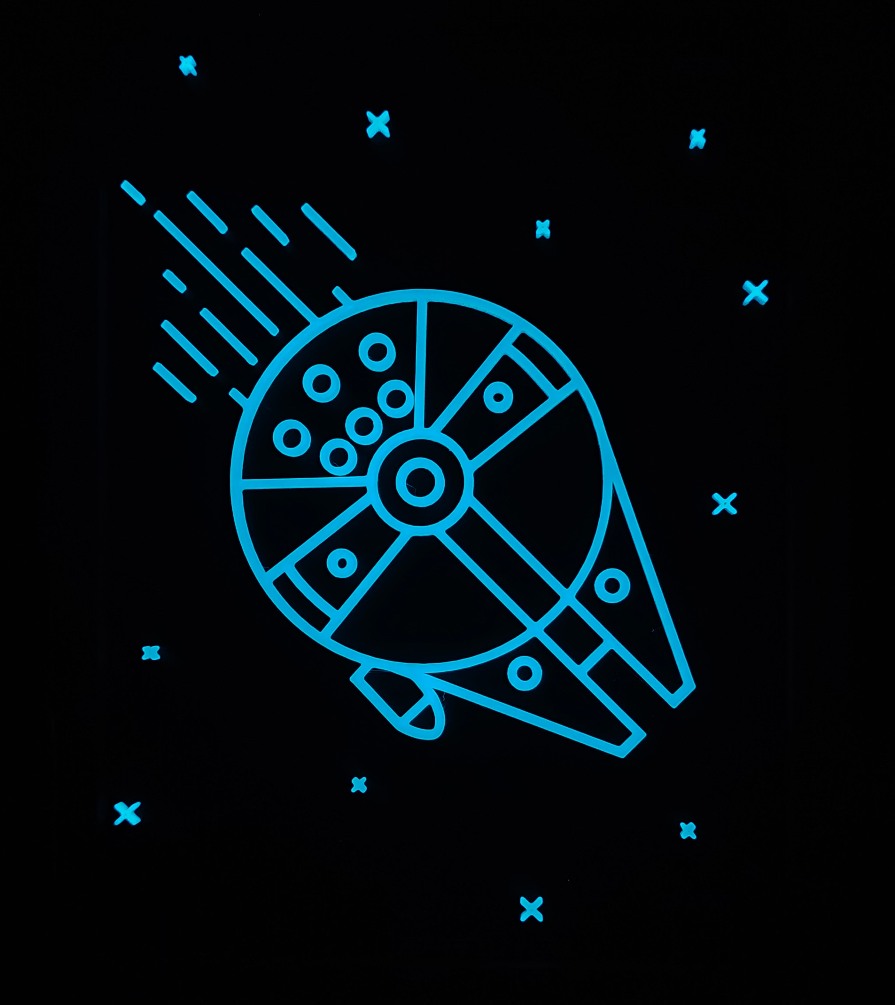 Star Wars Neon Line Art - Millenium Falcon 3d model