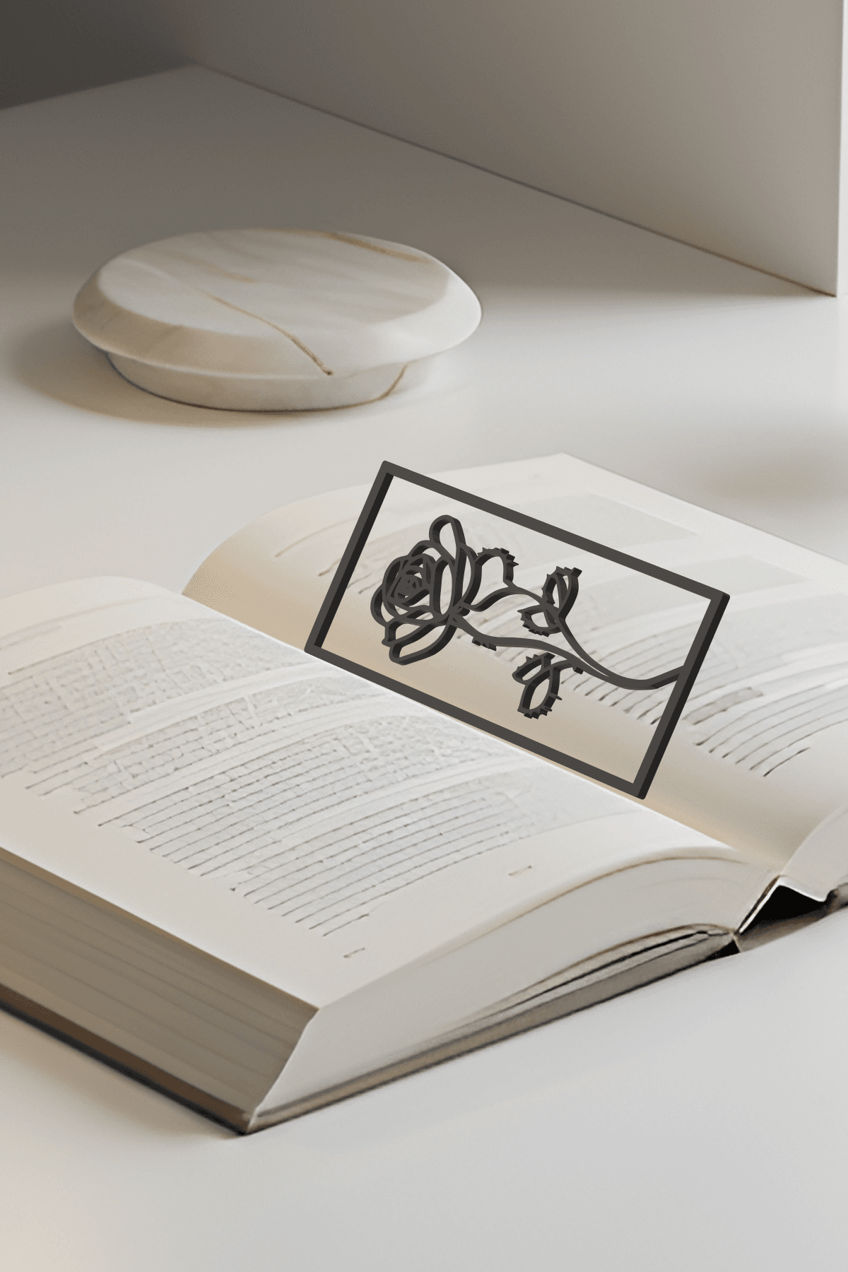 Rose Bookmark, Gift Idea 3d model