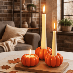 Pumpkin Candle Holder | Halloween Decor | Dual Use for Tealight and Stick Candles | Spooky Decor 3d model