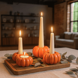 Pumpkin Candle Holder | Halloween Decor | Dual Use for Tealight and Stick Candles | Spooky Decor 3d model