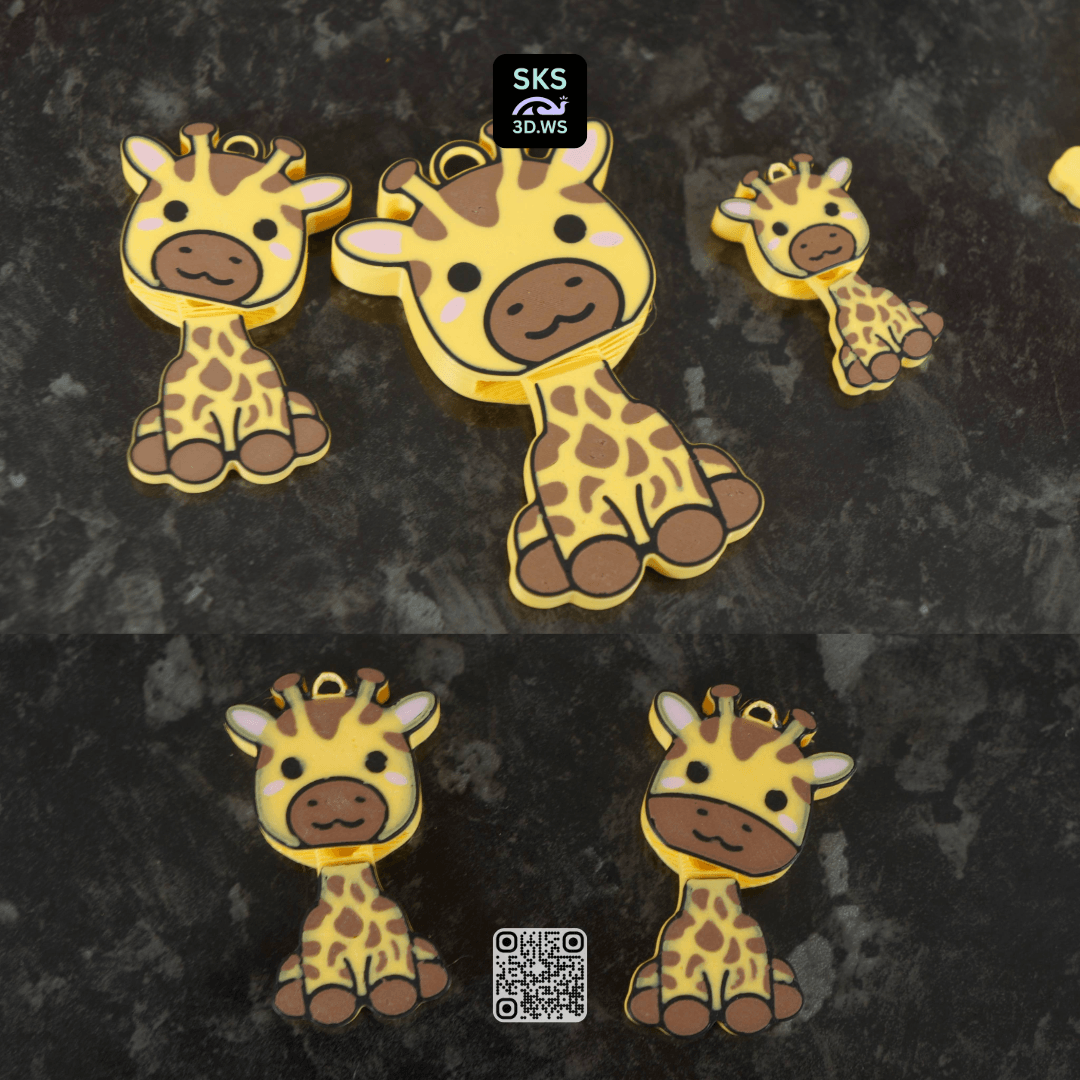 Giraffe Wiggle Head Keyring 3d model