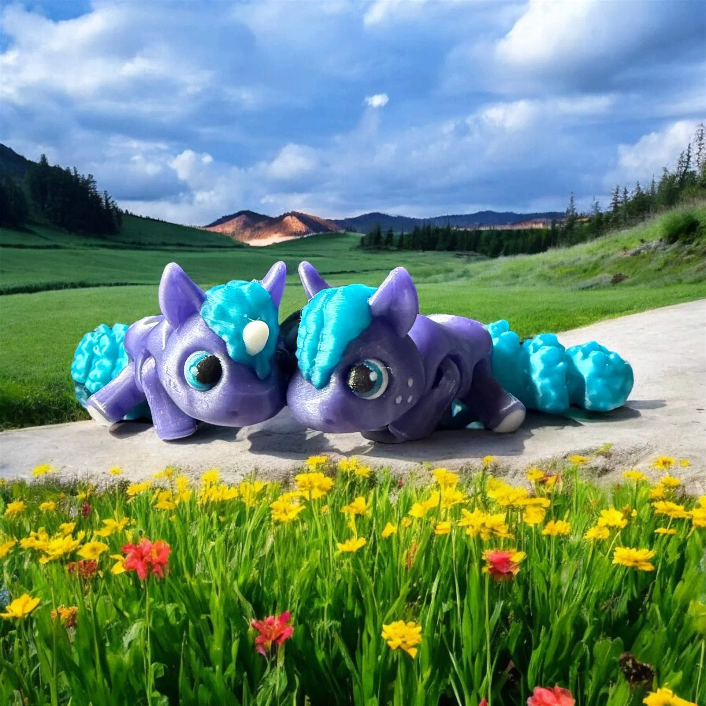 Rebel Plush Buddies Pony and Unicorn Articulated Flexi 3d model