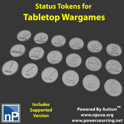 20mm Wargame Status Tokens 3d model