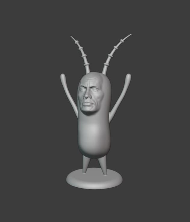 Plankrock (Plankton + The Rock) 3d model