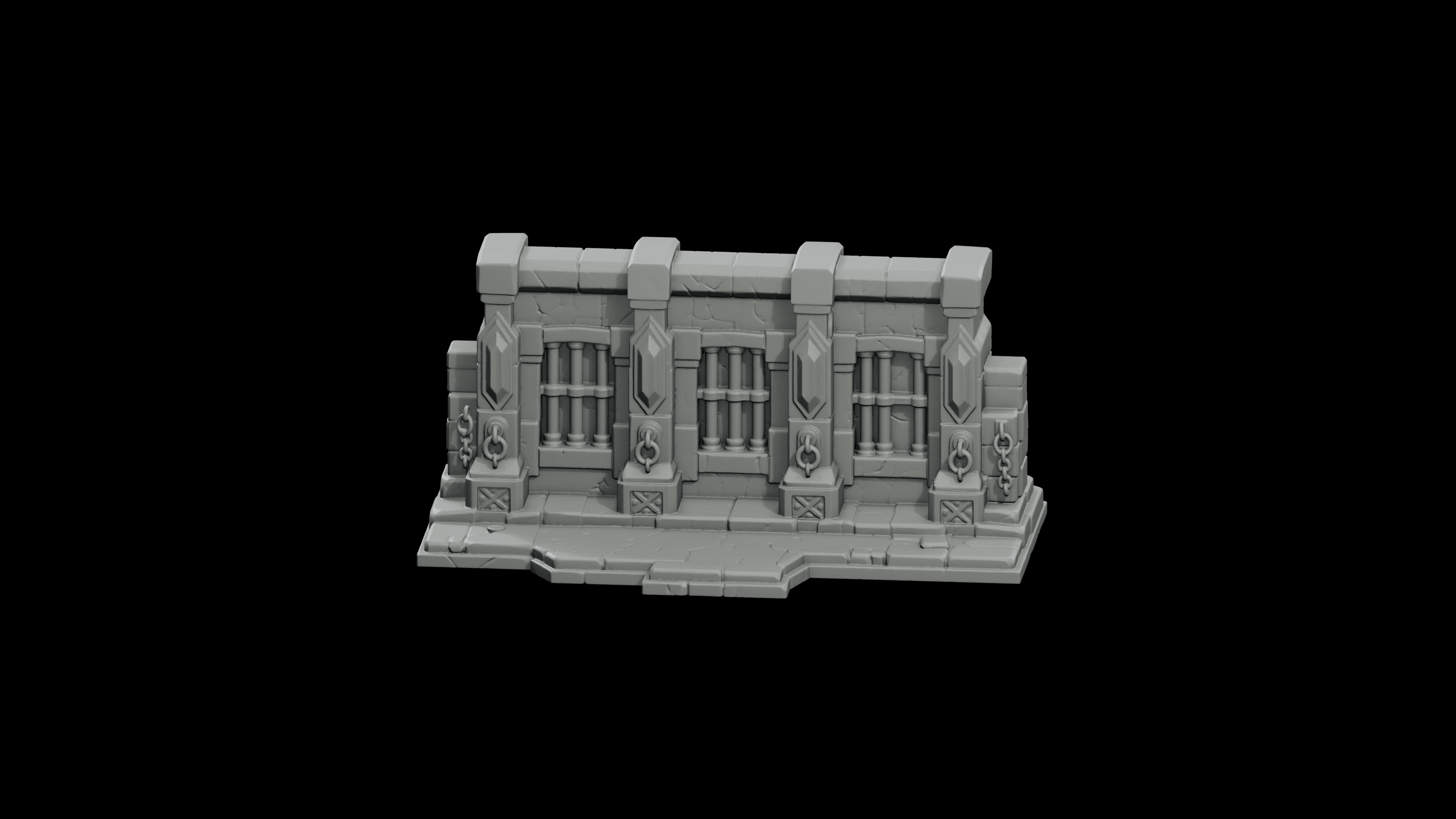 Arcane Prison Cell Block STL - Printable D&D Tabletop Terrain 3d model