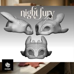 Night Fury Dragon mask – Fantasy Desk Decor STL for 3D Printing (Toothless Inspired) 3d model