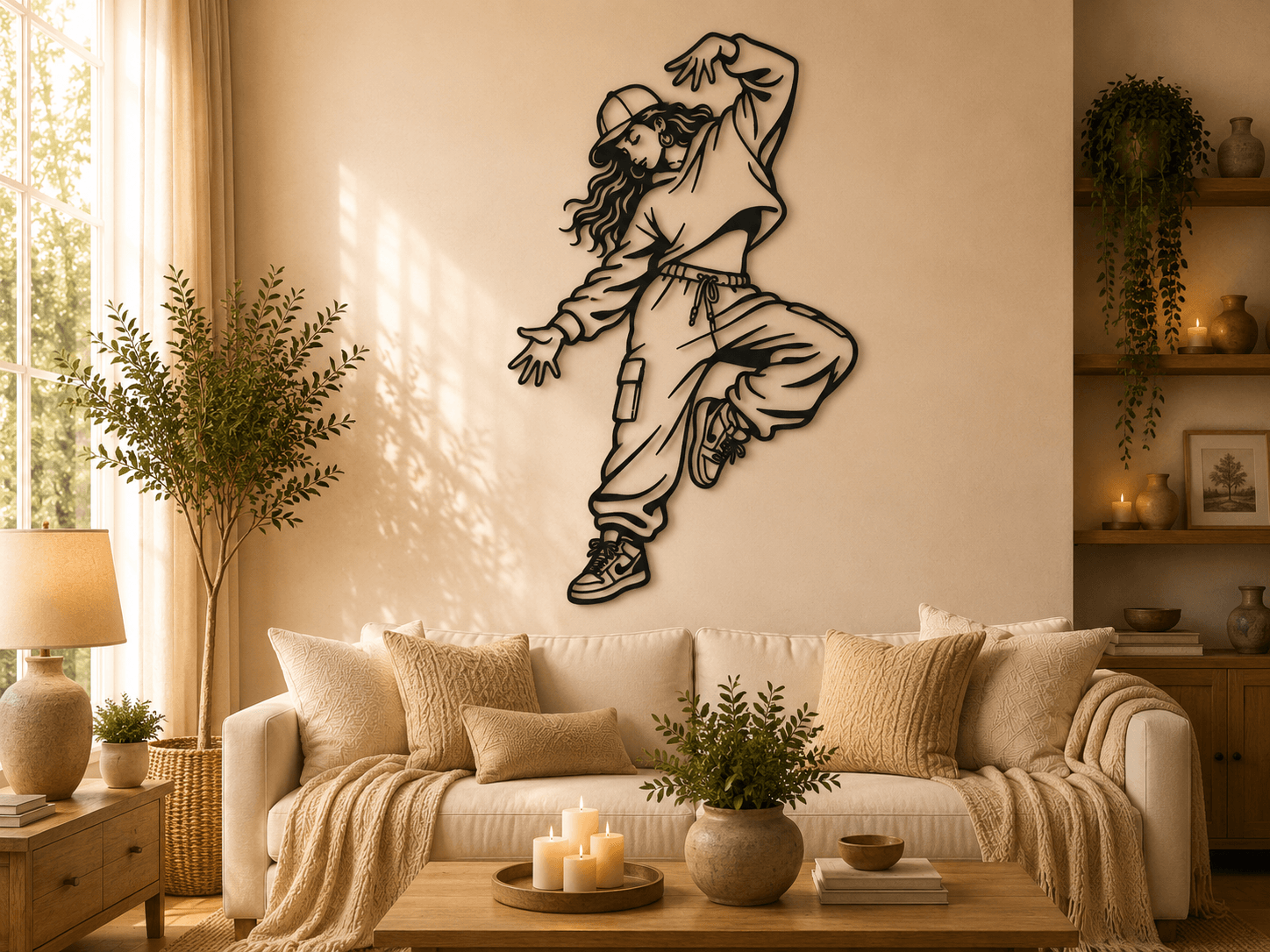 Hip Hop Dancer Wall Art Decor.stl 3d model