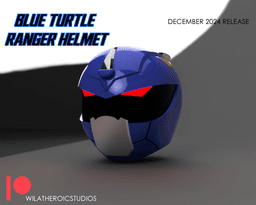 Blue Turtle Ranger Helmet 3d model